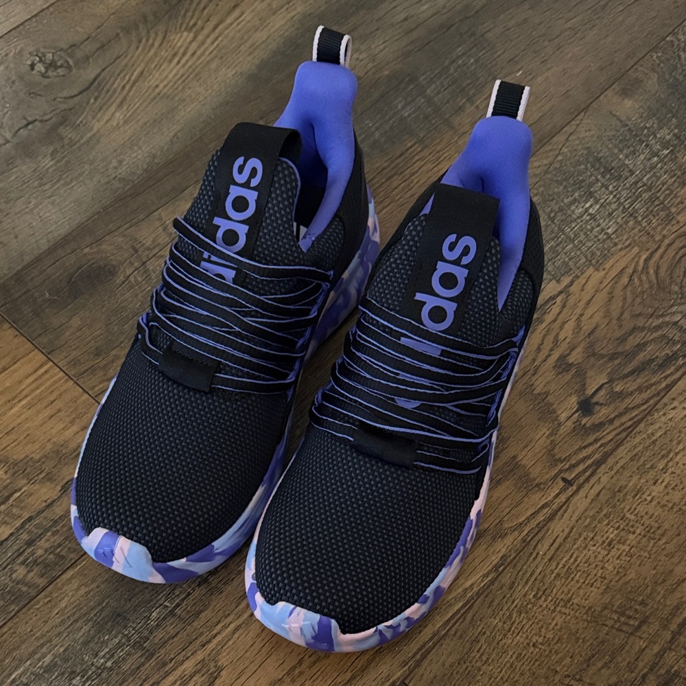Adidas Kids Black and Purple Sneakers